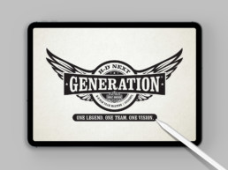 Harley Davidson Generation logo on iPad Pro